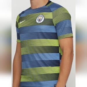 Manchester City Sz M 2018/2019 Nike Striped Soccer Jersey